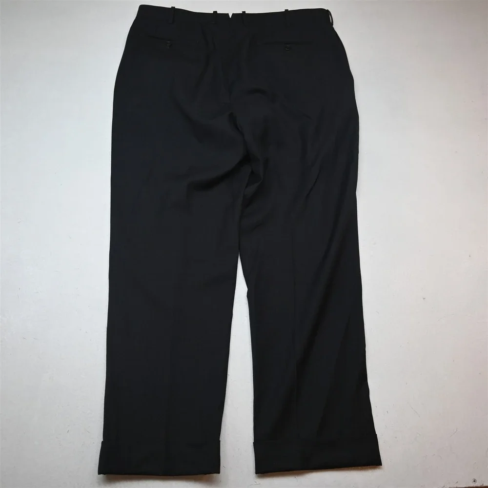 Bespoke 46L 38x32 Charcoal Gray Wool Mens Jacket Pants Suit